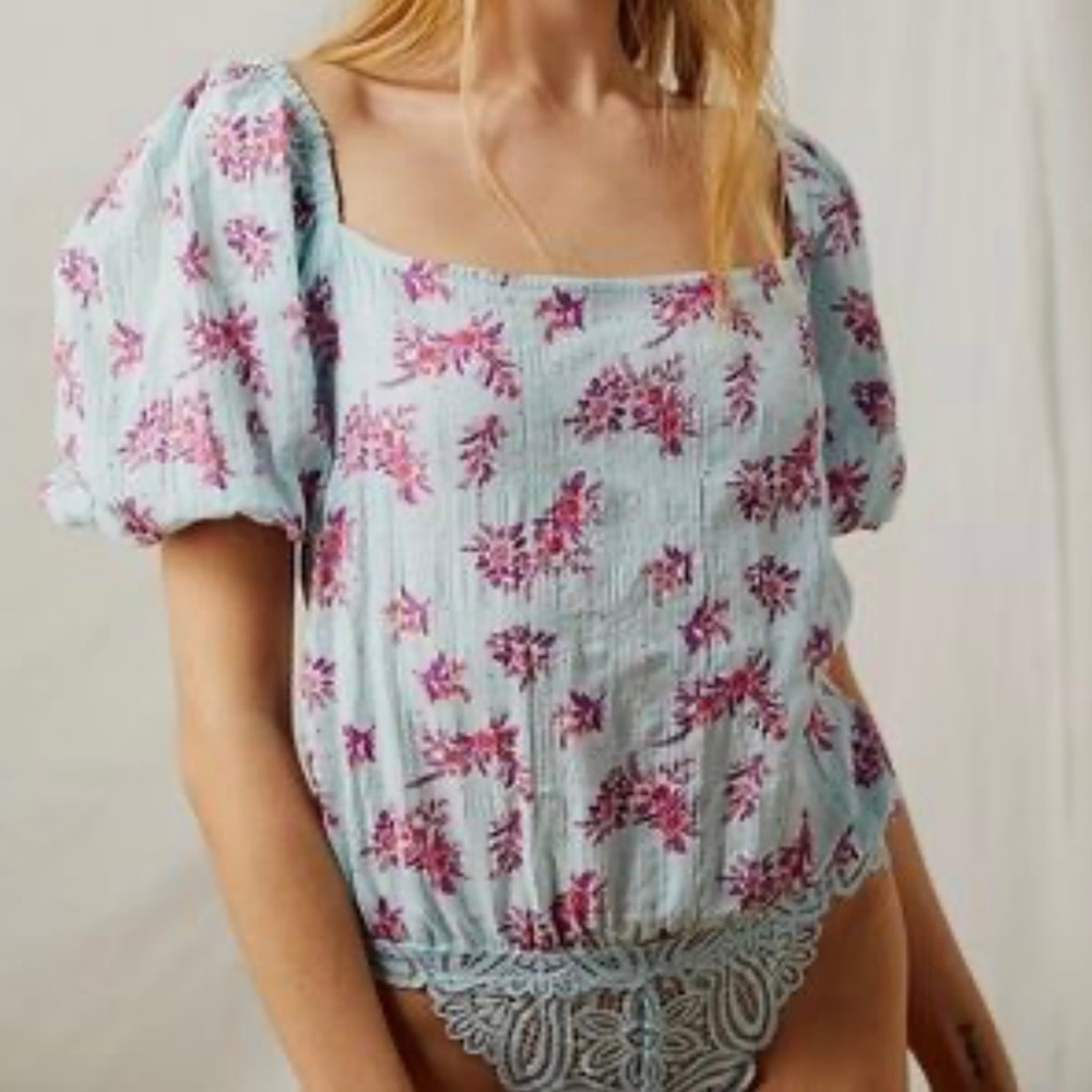 Free People Floral Bodysuit